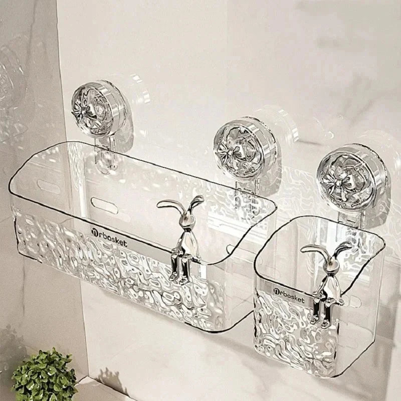 Bathroom Shelf Tool-Free Wall Mount With Drainage