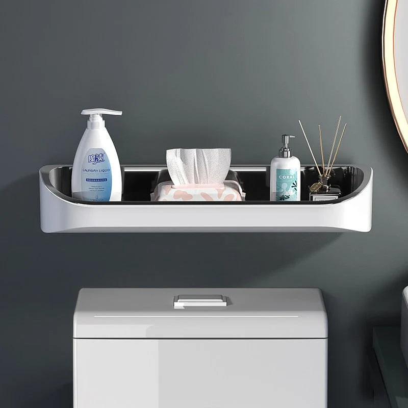 Bathroom Shelf Wall-Mounted Space-Saving Stainless Steel Towel Bar