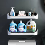 Bathroom Shelf Wall-Mounted Space-Saving Stainless Steel Towel Bar