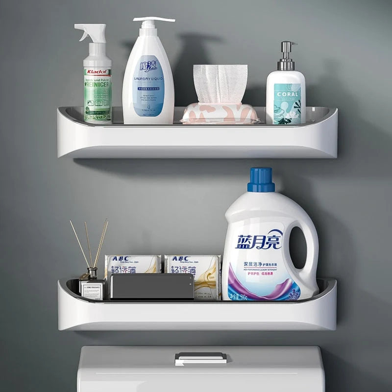 Bathroom Shelf Wall-Mounted Space-Saving Stainless Steel Towel Bar