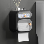 Bathroom Storage Box Wall-Mounted Dual Compartments ABS Construction
