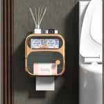 Bathroom Storage Box Wall-Mounted Dual Compartments ABS Construction