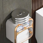 Bathroom Storage Box Wall-Mounted Dual Compartments ABS Construction