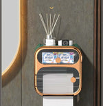 Bathroom Storage Box Wall-Mounted Dual Compartments ABS Construction