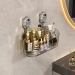 Bathroom Storage Organizer Suction Cup Mount Water-Resistant ABS