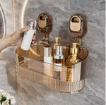 Bathroom Storage Organizer Suction Cup Mount Water-Resistant ABS