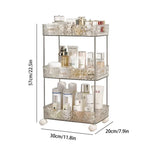 Bathroom Storage Rack Acrylic Rolling Slim Space-Saving Design