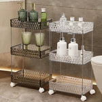 Bathroom Storage Rack Acrylic Rolling Slim Space-Saving Design