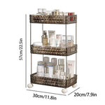 Bathroom Storage Rack Acrylic Rolling Slim Space-Saving Design