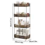Bathroom Storage Rack Acrylic Rolling Slim Space-Saving Design