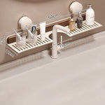 Bathroom Suction Cup Shelf Walnut Top No Drilling