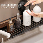 Bathroom Suction Cup Shelf Walnut Top No Drilling
