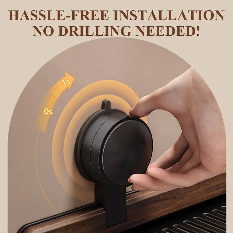 Bathroom Suction Cup Shelf Walnut Top No Drilling