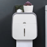 Bathroom Tissue Organizer No-Drill Phone Slot & Drawer