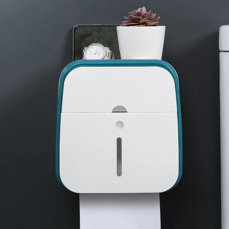 Bathroom Tissue Organizer No-Drill Phone Slot & Drawer