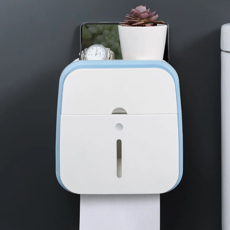 Bathroom Tissue Organizer No-Drill Phone Slot & Drawer