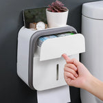 Bathroom Tissue Organizer No-Drill Phone Slot & Drawer