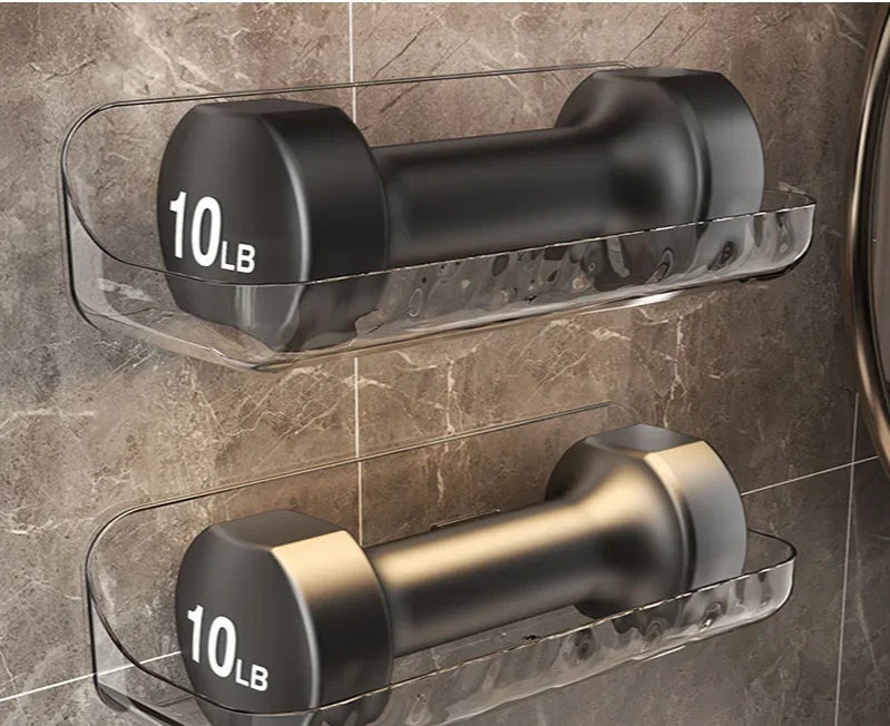 Bathroom Wall Shelf Clear Acrylic Drill-Free Adhesive Mounting