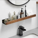 Bathroom Wall Shelf Solid Wood Self-Adhesive Water-Repellent Coating
