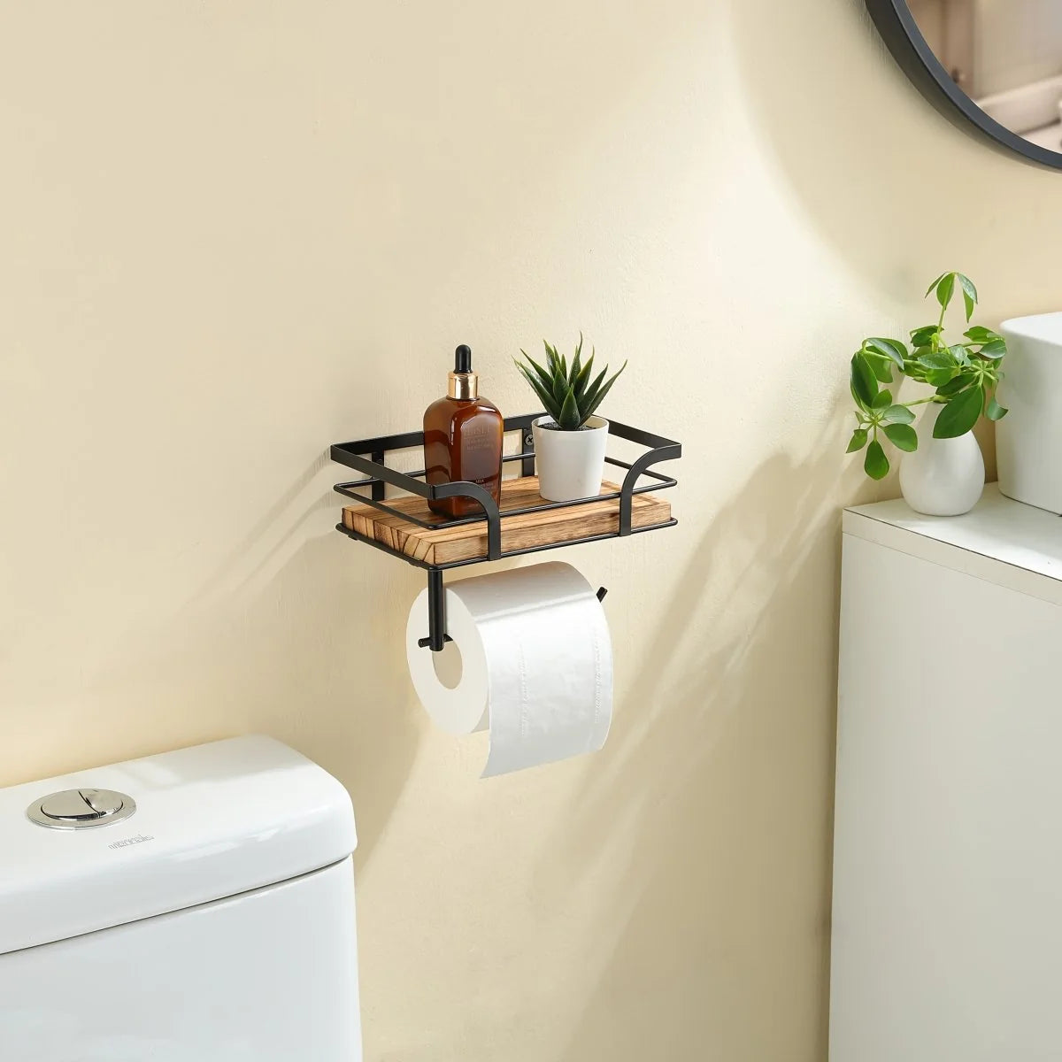 Bathroom Wall Shelf Wrought Iron Open Design