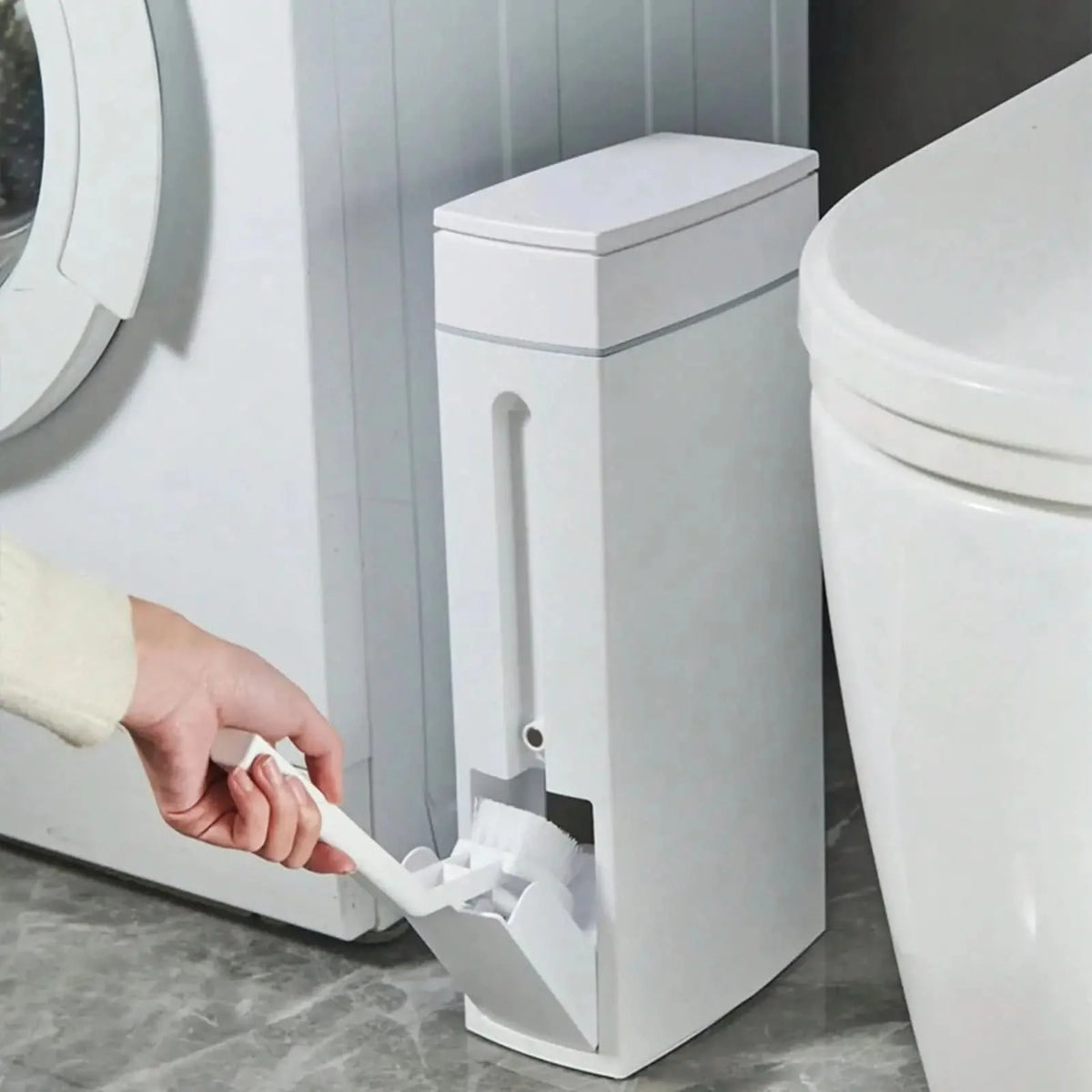 Bathroom Waste Bin With Toilet Brush Space-Saving 4.5 L