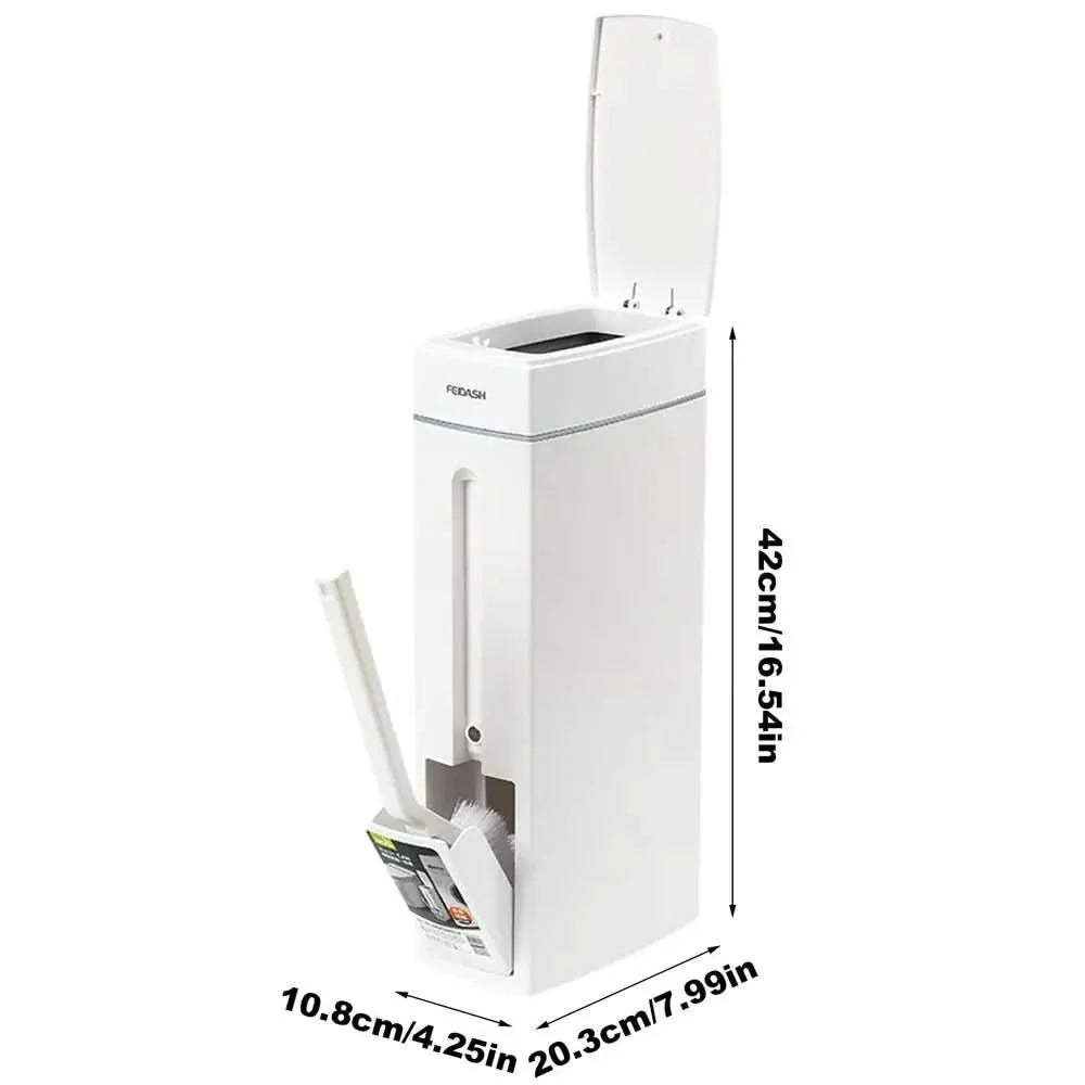 Bathroom Waste Bin With Toilet Brush Space-Saving 4.5 L
