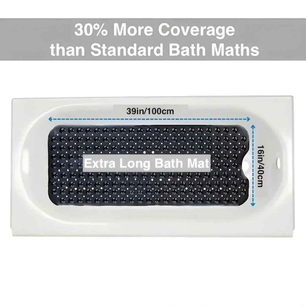Bathtub Mat Non-Slip Suction Cups Quick-Drain Design