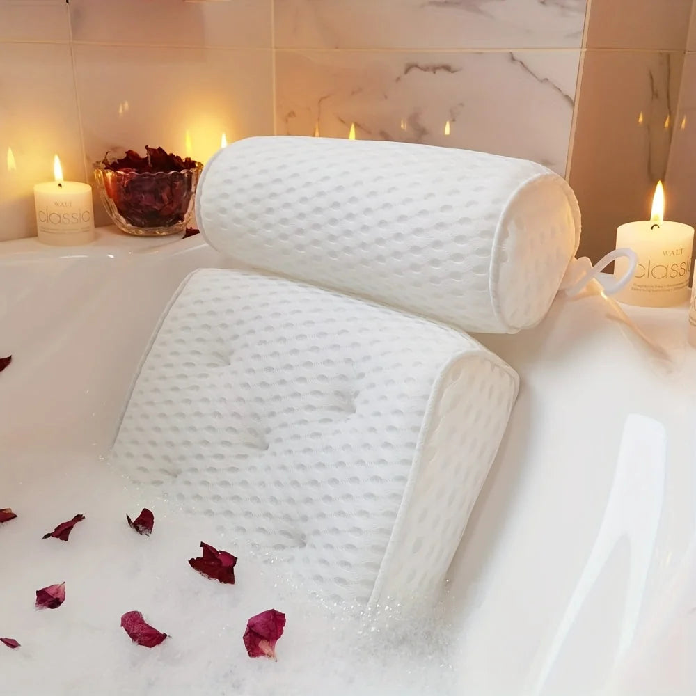 Bathtub Pillow Extra-Thick Foam Six Suction Cups