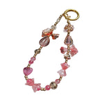 Beaded Keychain Floral & Heart Charms