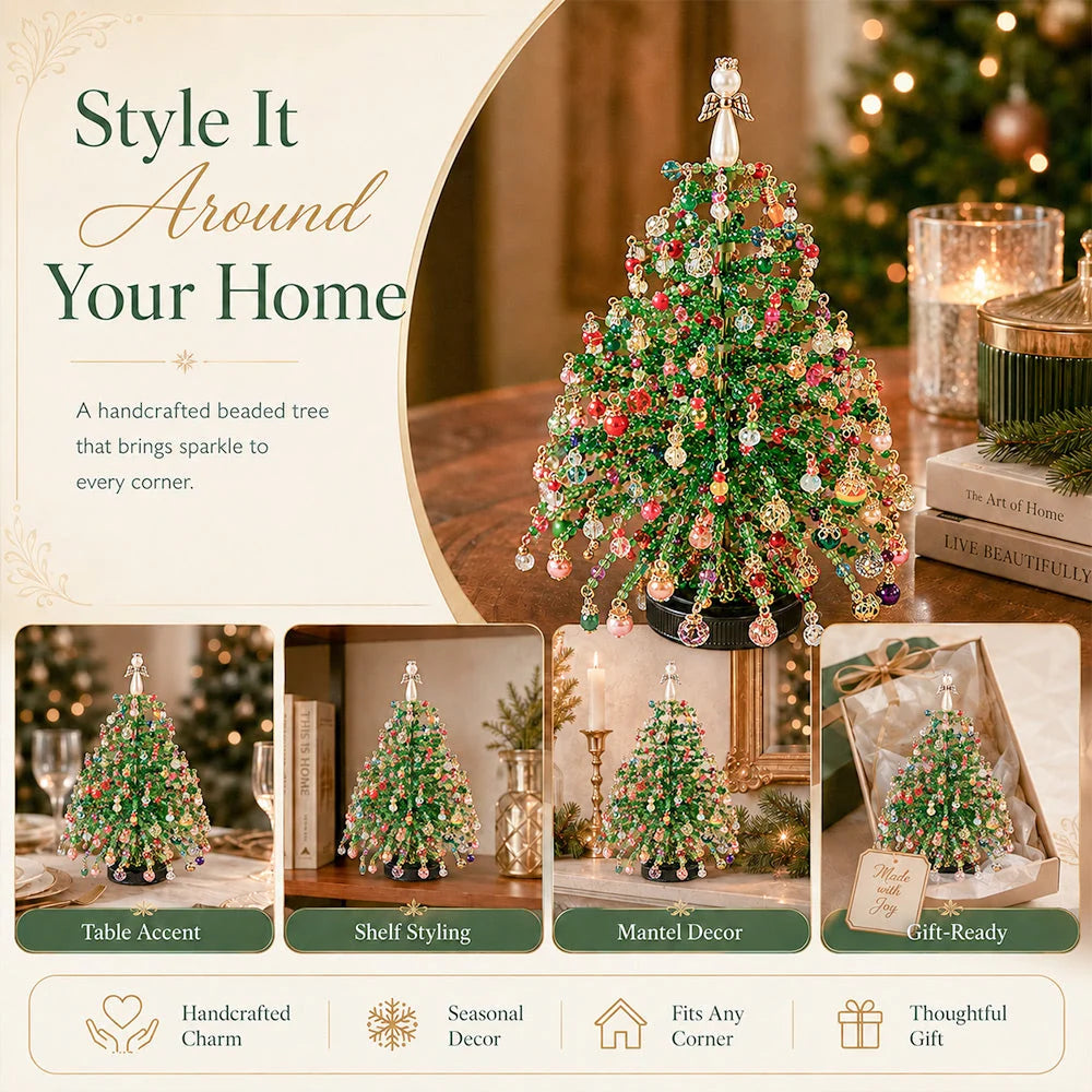 Beaded Tabletop Tree Kit With Warm Light String
