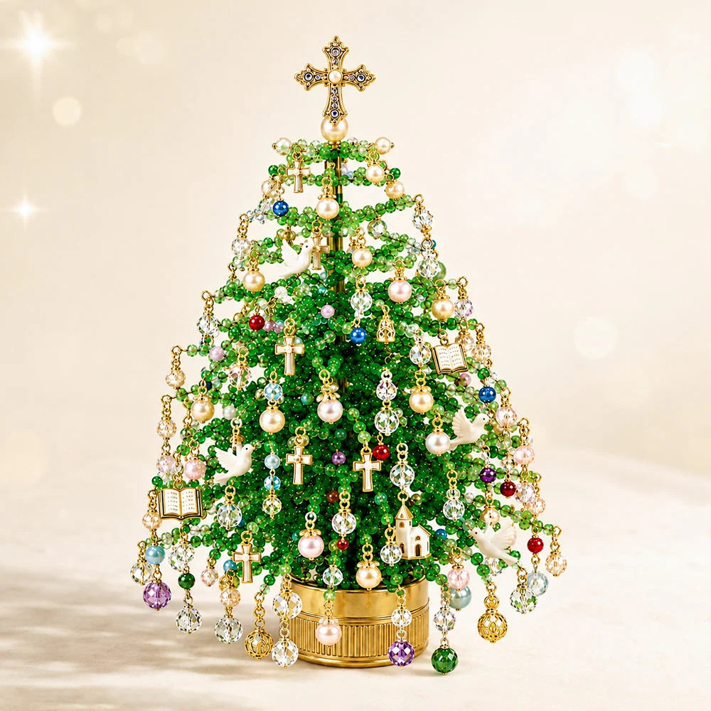 Beaded Tabletop Tree Kit With Warm Light String