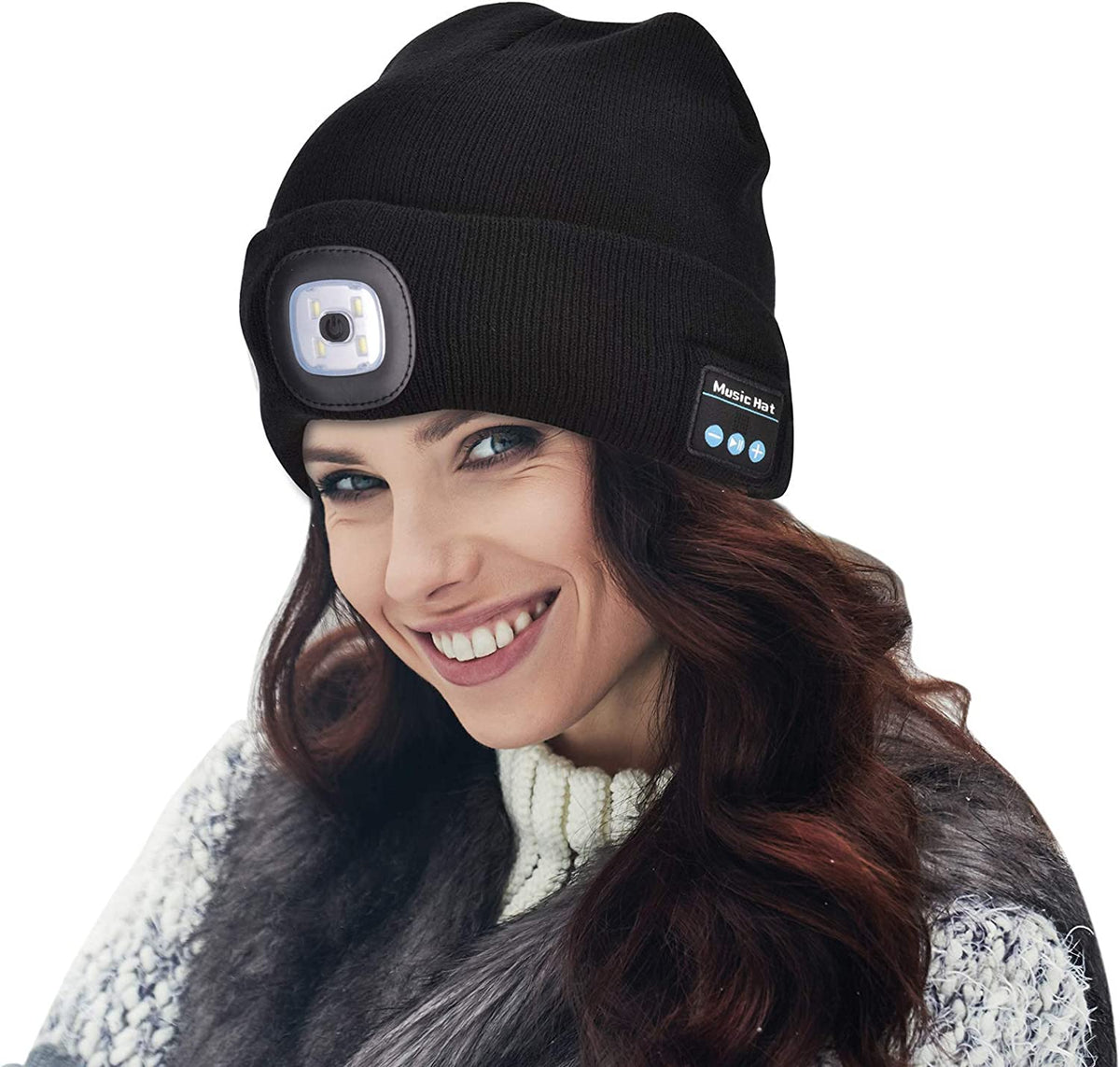 Beanie Bluetooth 5.0 Headphones 8-Hour Battery & Detachable LED