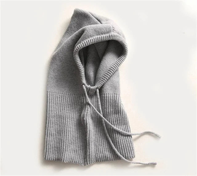 Beanie Hooded Drawstring Insulating Wool