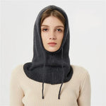 Beanie Hooded Drawstring Insulating Wool