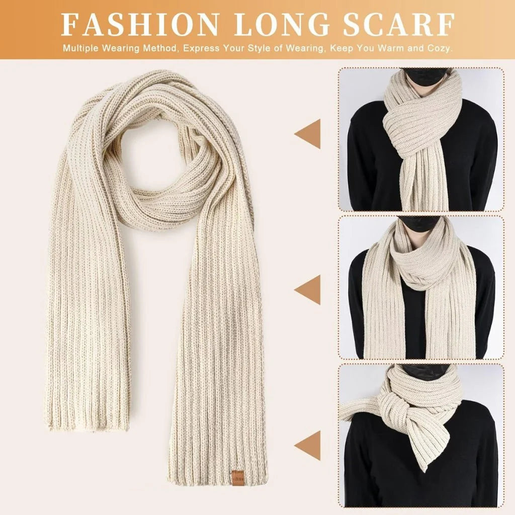 Beanie Scarf & Gloves Set Knitted Touchscreen-Compatible