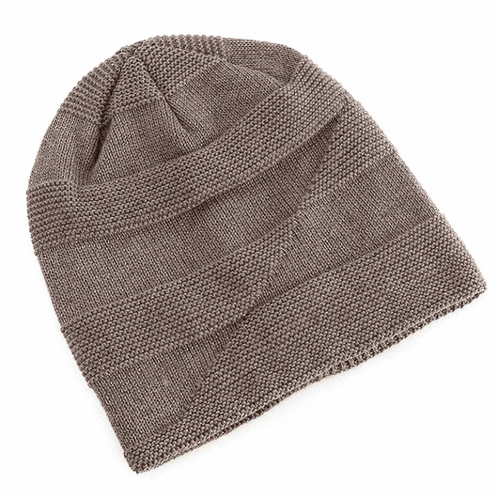 Beanie Slouchy Knit Fleece Lined Relaxed Fit