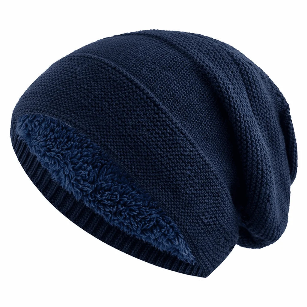 Beanie Slouchy Knit Fleece Lined Relaxed Fit