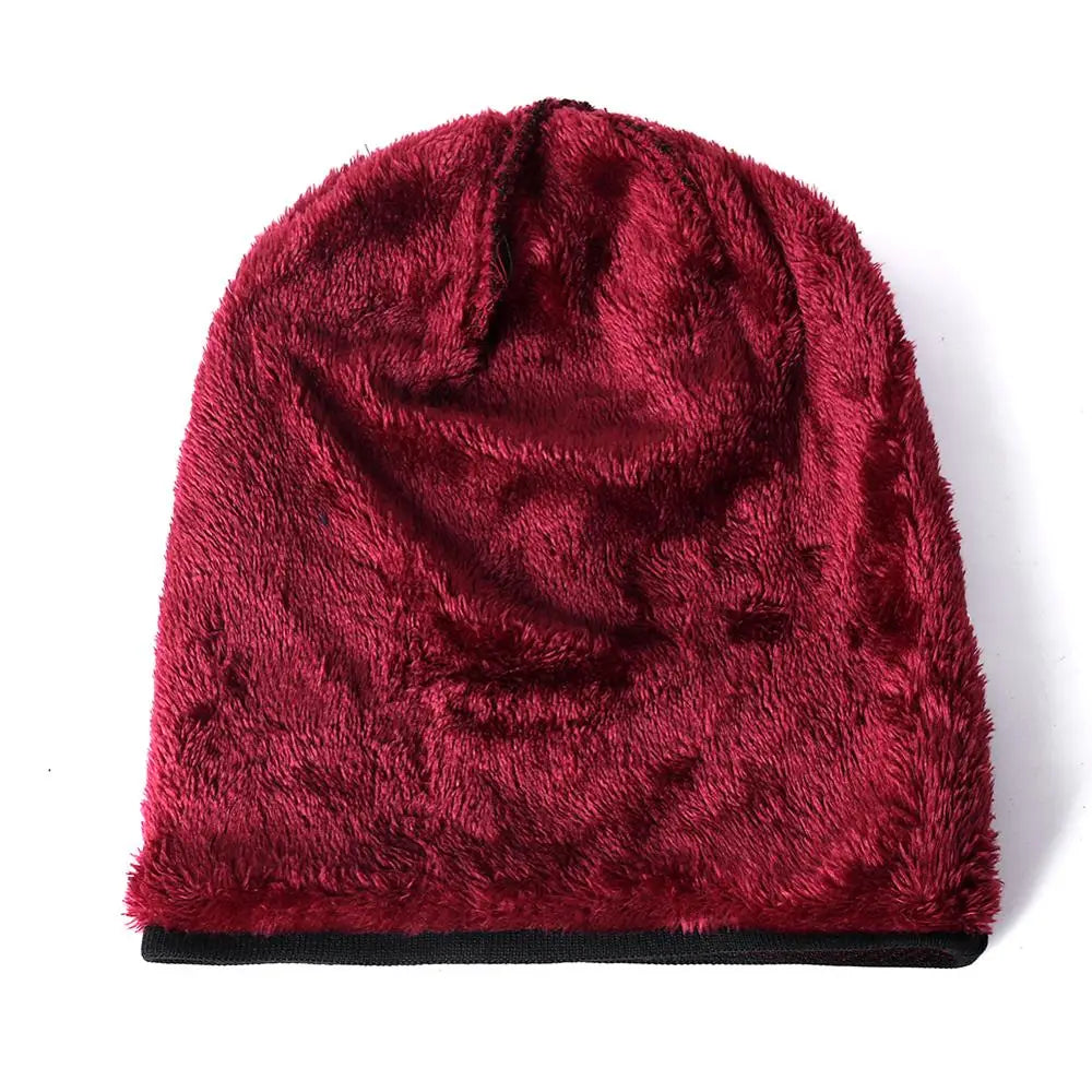 Beanie Textured Knit Fleece Lined Slouch Fit