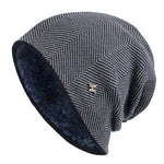 Beanie Textured Knit Fleece Lined Slouch Fit