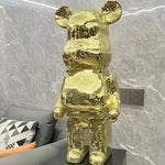 Bear Sculpture Mirrored Finish 31.5-Inch Tall Decorative Accent