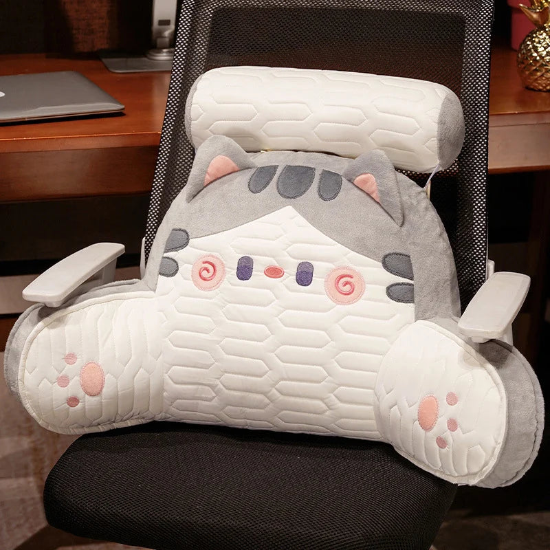 Bed Backrest Cushion Padded Armrests Removable Neck Bolster