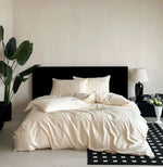 Bed Linen Set Cotton Satin Four-Piece Hidden Button Placket