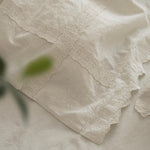 Bed Linen Set Washed Linen Lace Embroidery 4-Piece