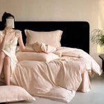 Bed Sheet Set 100% Cotton Jacquard Year-Round Comfort