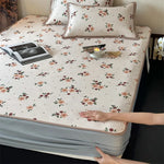 Bed Sheet Set Breathable Cotton Delicate Floral Decorative Hem