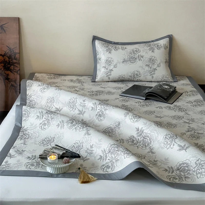 Bed Sheet Set Breathable Cotton Delicate Floral Decorative Hem