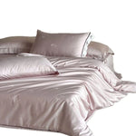 Bed Sheet Set Cotton Satin Embroidered Hem & Piping