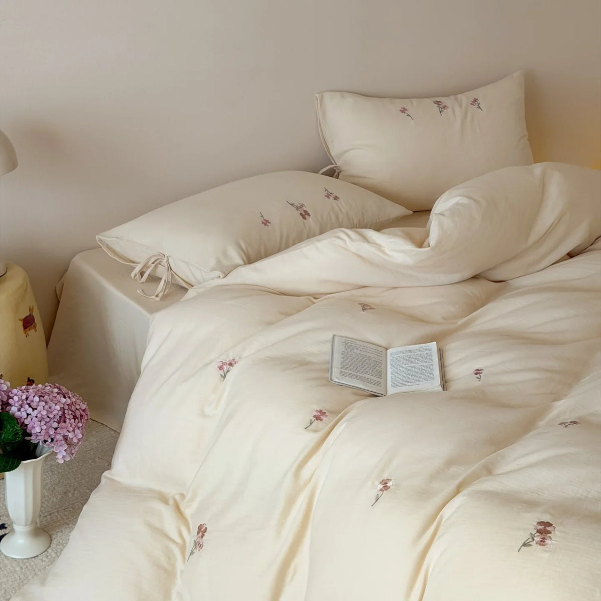 Bed Sheet Set Double Gauze Cotton Breathable & Water-Washed Softness