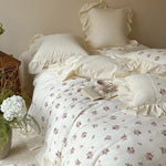 Bedding Set 100% Cotton Vintage Rose 4-Piece