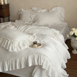Bedding Set 4-Piece Breathable Cotton Blend Decorative Ruffle